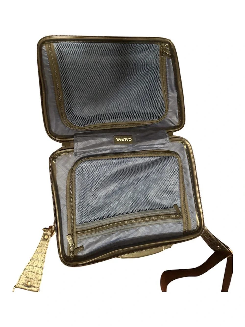 CALPAK TRNK Black Croc-Embossed Structured Vanity Case